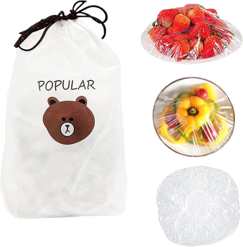 أغطية مرنة قابلة لإعادة الاستخدام لأكياس تخزين الطعام الطازج، 100 غطاء، أغطية بلاستيكية قابلة للتعديل، أغطية لحفظ الطعام طازجًا، متوفرة حصريًا لدى بيجي بيل