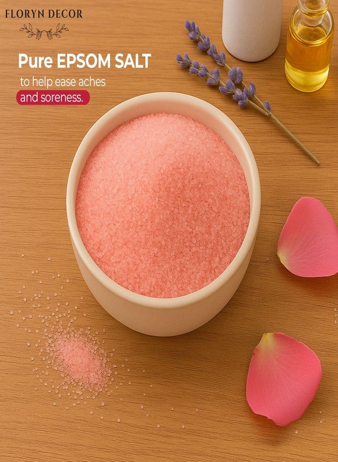 Floryn Decor Bath Salt for Body | Foot Spa, Calming, Relaxing,Muscle Pain Relief, Aromatherapy with 100% Pure & Natural Sea Salt | Epsom salt for bath | Scent- Rose,500gm (500g, Rose) - Image 4