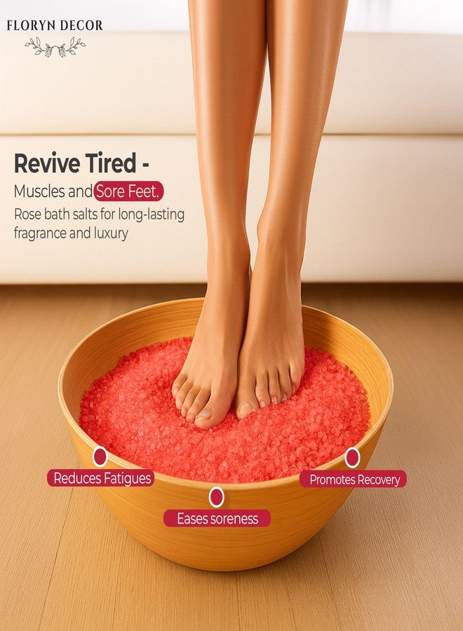Floryn Decor Bath Salt for Body | Foot Spa, Calming, Relaxing,Muscle Pain Relief, Aromatherapy with 100% Pure & Natural Sea Salt | Epsom salt for bath | Scent- Rose,500gm (500g, Rose) - Image 3