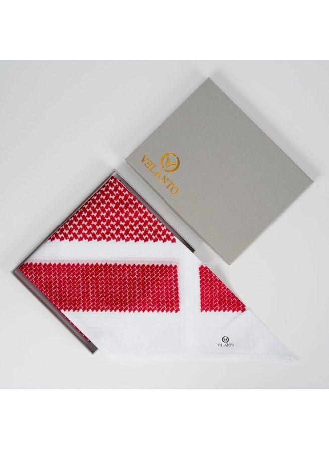 VELANTO Red shemagh with white edges - Image 1