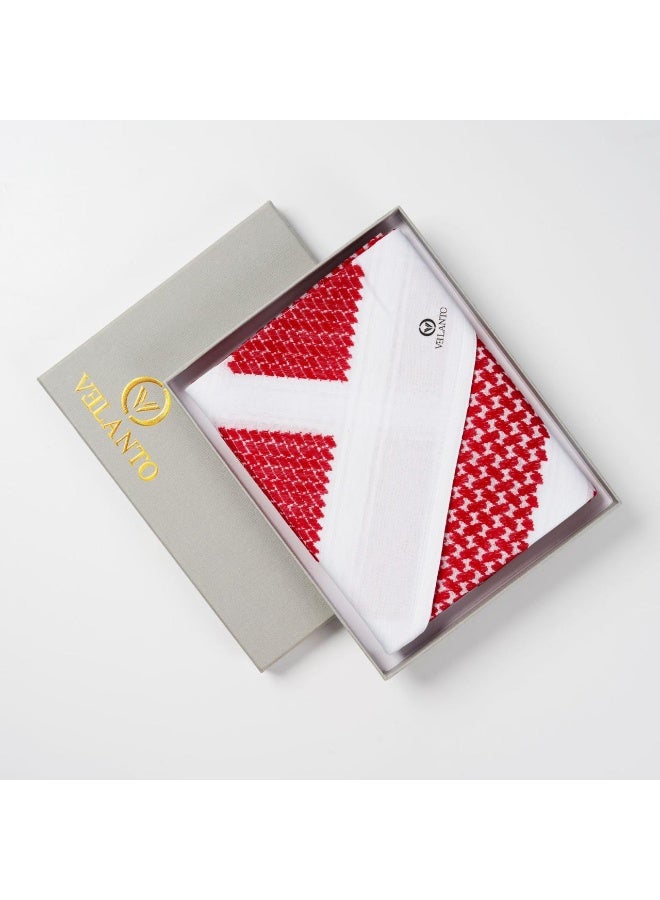 VELANTO Red shemagh with white edges - Image 2