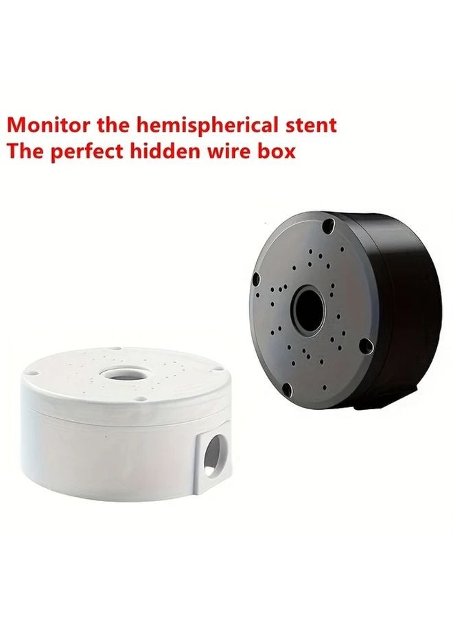 White Universal Aluminum Junction Box Mount Bracket For Bullet Security Camera Solar Panel - Image 2