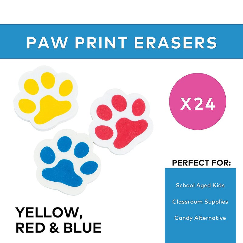 Fun Express Pawprint Erasers - 24 Pieces - Educational and Learning Activities for Kids - Image 4