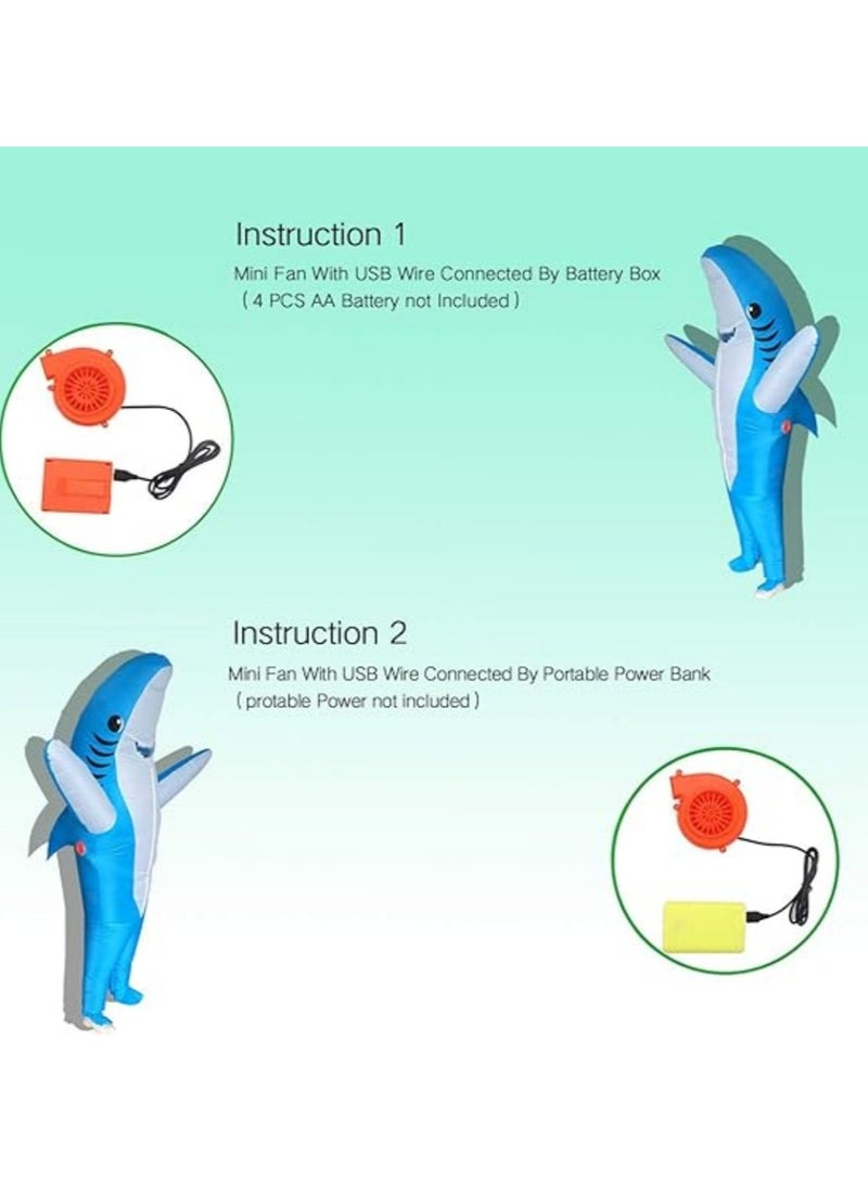 Adults Inflatable Halloween Costumes Blow Up Shark Costume for Halloween, Birthday Gift Cos Play Party - Image 3