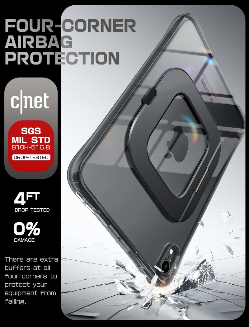 SUPCASE for iPad Mini 7 A17 Pro 2024 Case with Stand (Unicorn Beetle Prism), [Anti-Scratch] [Support Apple Pencil Charging] Slim Protective Clear Cover for iPad Mini 7th/6th Generation 8.3 Inch, Black - Image 5