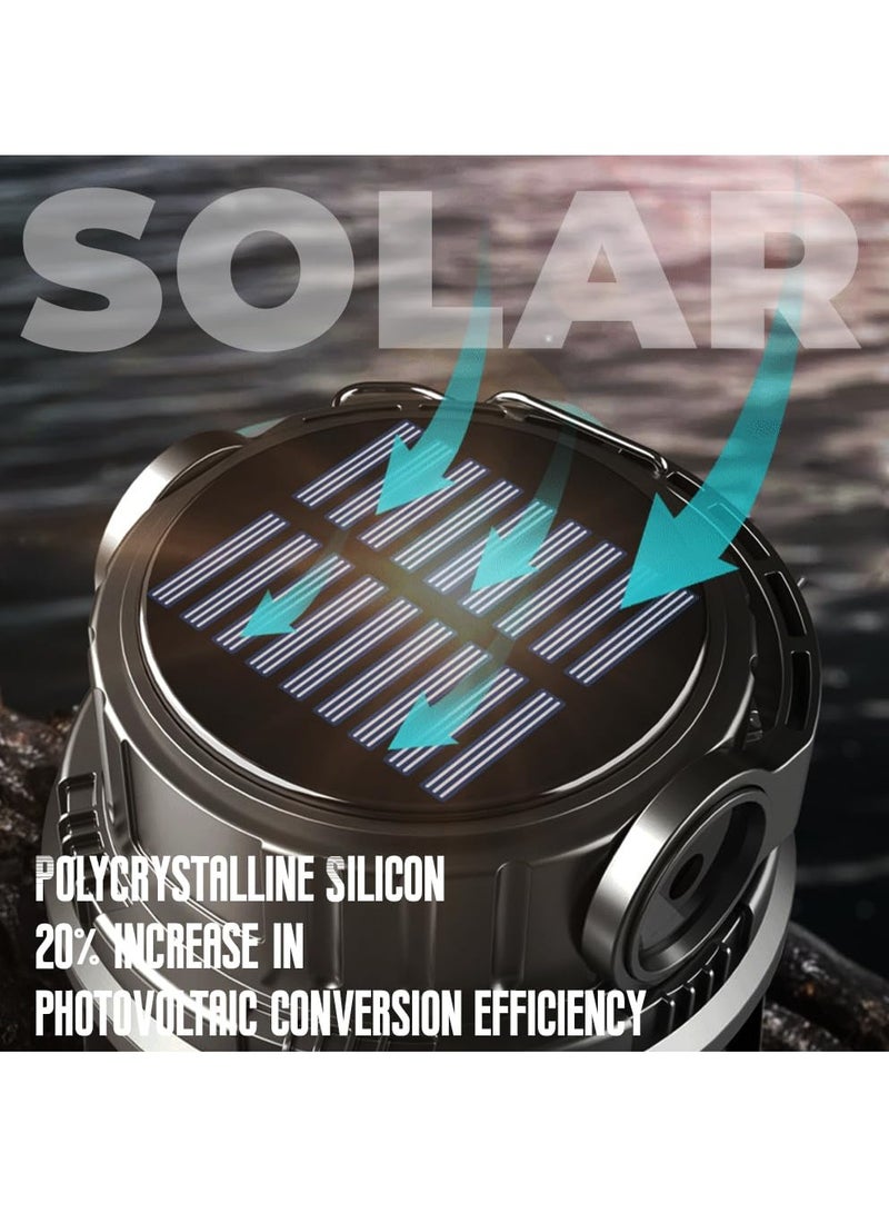 Solar Camping Lantern, Hanging Lanterns with Sloar Panel and 3 Light Sources 6 Light Modes, 2400 MAH USB Charging Port Waterproof Light for Camp Tent Hurricane Emergency Outdoor Hiking Travel - Image 4