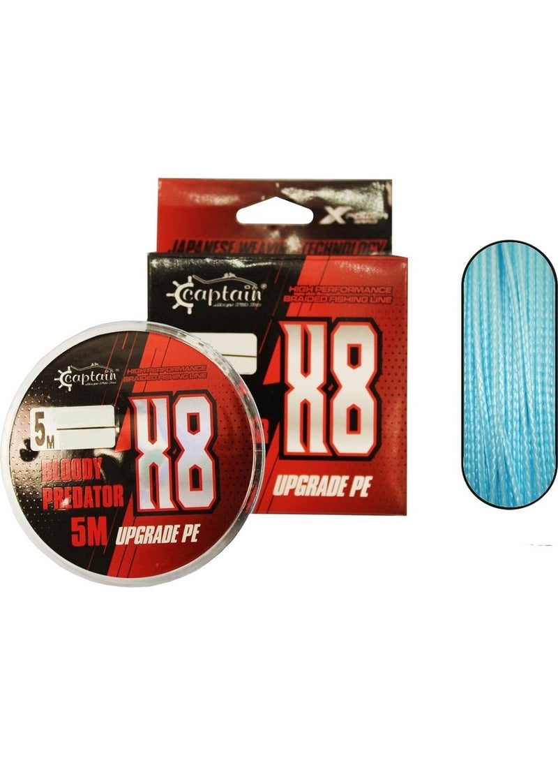 CAPTAIN - Hook Line 8x Upgrade Pe Bloody Predator Assist Rope 5mt Blue - Image 1