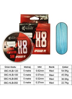 CAPTAIN Hook Line 8x Upgrade Pe Bloody Predator Assist Rope 5mt Blue  - Image 2