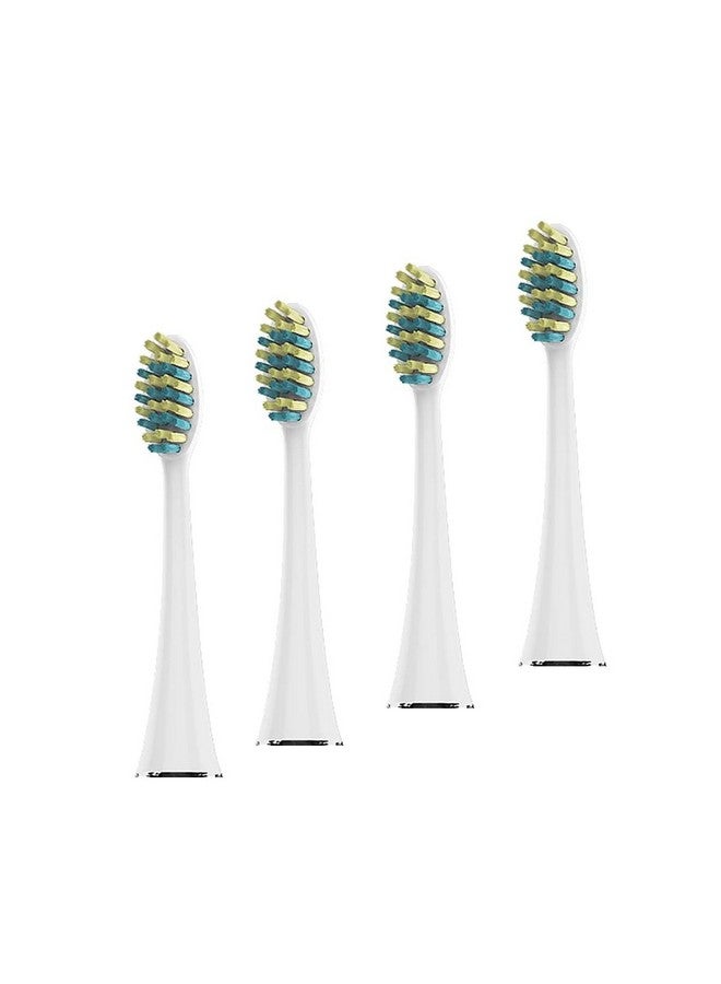 Voom Sonic Pro 7 Series Replacement Brush Heads Advanced Bristle Technology Soft Dupont Nylon Bristles Oral Care - White - Pack of 4 - Image 1