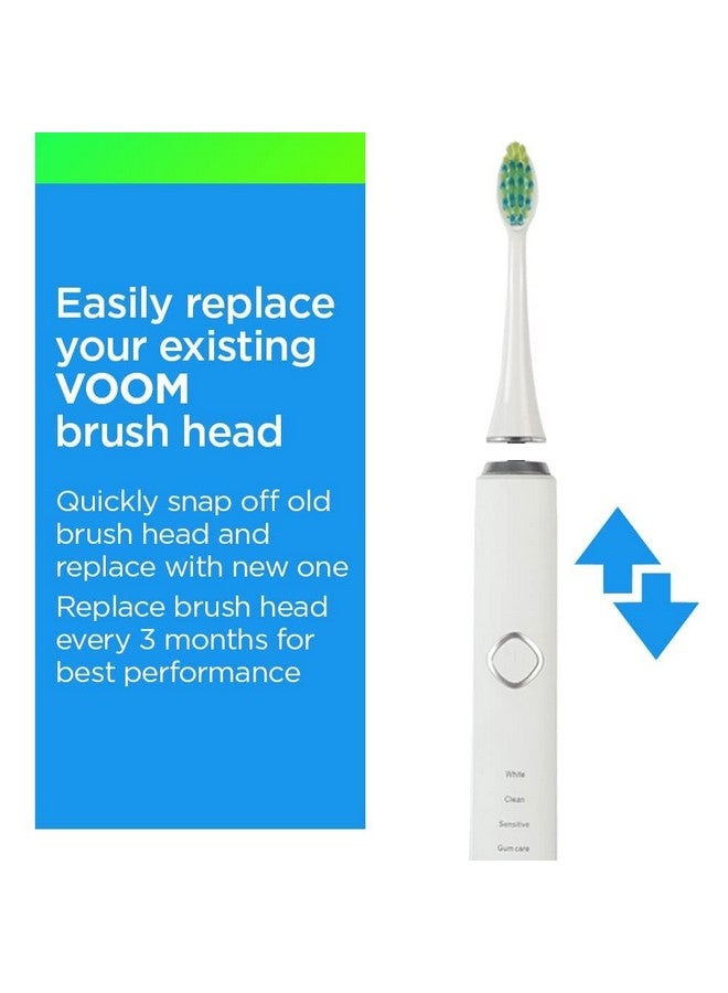 Voom Sonic Pro 7 Series Replacement Brush Heads Advanced Bristle Technology Soft Dupont Nylon Bristles Oral Care - White - Pack of 4 - Image 3