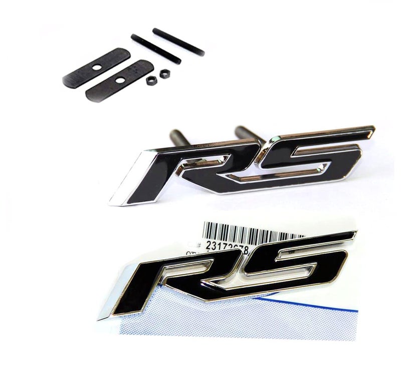 Yoaoo 1x OEM Grille Rs with Decal Rs Emblem Badge 3D Logo Metal Compatible with Zl1 1LE Series Black