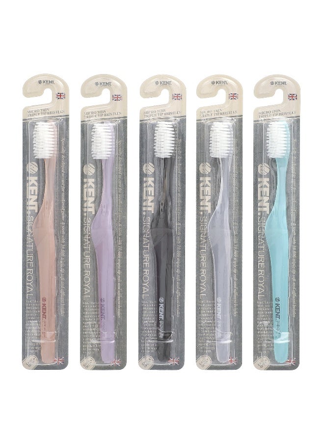 Kent, Signature Royal, White Edition, Ultra Soft Toothbrush, 5 Pack - Image 1