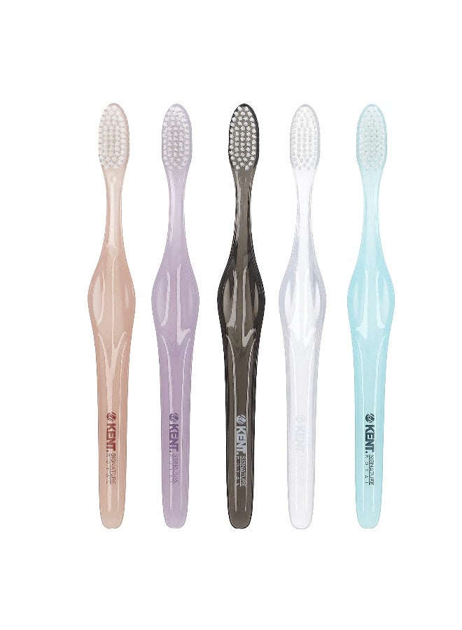 Kent, Signature Royal, White Edition, Ultra Soft Toothbrush, 5 Pack - Image 4