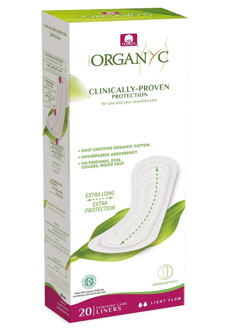 ORGANYC Organic Cotton Panty Liners Light Flow 20 Liners