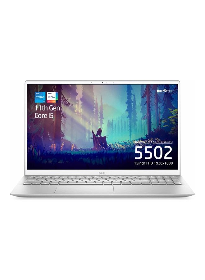 DELL Inspiron 5502 (Upgraded Version) Laptop With 15.6-Inch Full HD Display, 11th Gen Core i5 Processor/8GB RAM/256GB SSD/Intel Iris Xe Graphics/Windows 10 /International Version English Silver - Image 1