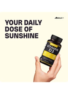 BOLDFIT Boldfit Vitamin D Supplement Vitamin D3 K2 MK7 & Vitamin B12 Supplement for Men & Women Energy Support, Bone Health, Immune Support, Daily Vitamin D Supplement for Wellness -120 Veg Tablets  - Image 3