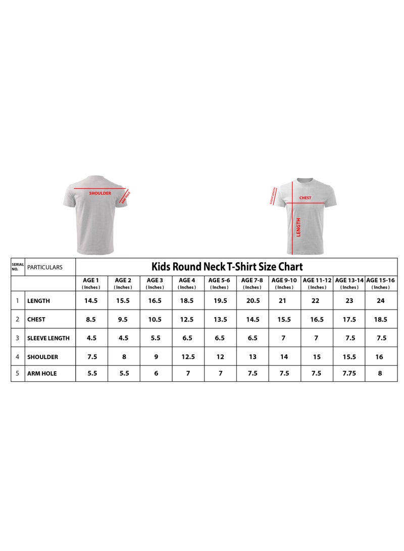 Printshop4me Kids Round Neck Girls T Shirt 170 GSM Pure Cotton Basic Colors