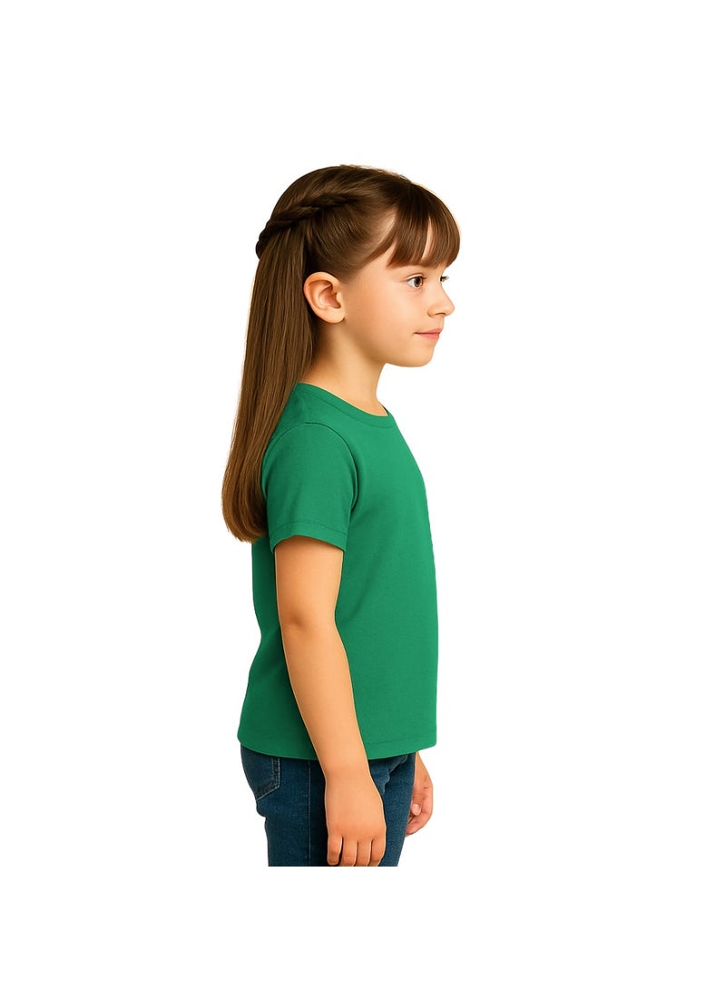 برينت شوب فور مي تي شيرت Printshop4me للأطفال برقبة دائرية للفتيات 170 جرامًا في المتر المربع من القطن الخالص الألوان الأساسية - Image 4