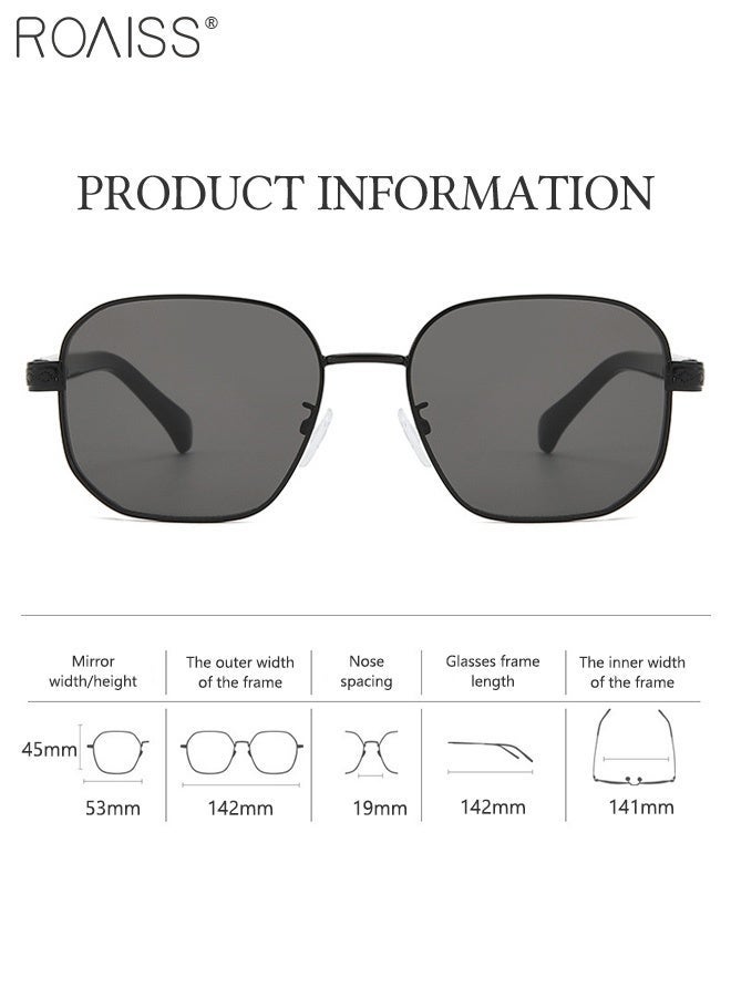 roaiss Retro Sunglasses for Women Men UV400 Protection Glasses with Vintage Polarized Alloy Frame, Fashion Anti-Glare Sun Shades for Driving, Fishing, Traveling, Black - Image 3