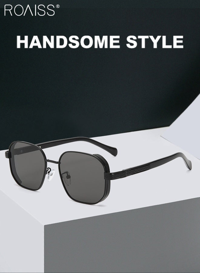 roaiss Retro Sunglasses for Women Men UV400 Protection Glasses with Vintage Polarized Alloy Frame, Fashion Anti-Glare Sun Shades for Driving, Fishing, Traveling, Black - Image 5