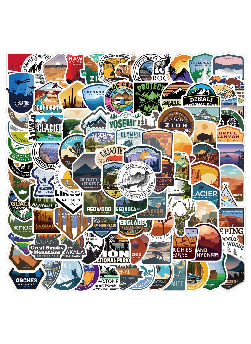 Generic - 100 pieces non-infringement National Park graffiti stickers personalized decoration computer luggage waterproof diy stickers wholesale - Image 1