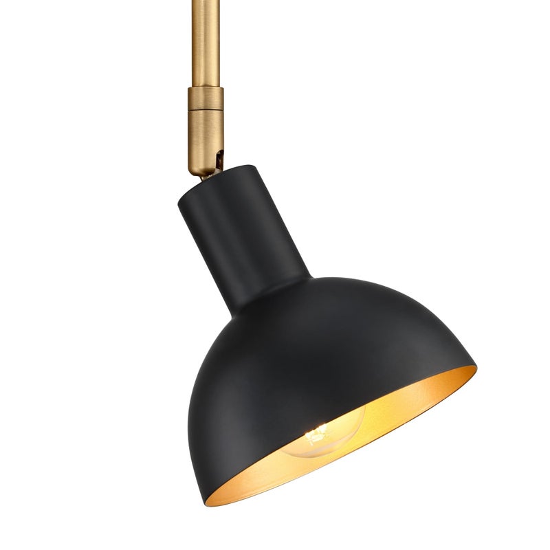 Nathan James Tamlin Wall Light Fixture, Wall Mounted 1-Light Lamp, Plugin Sconce with On/Off Switch for Living Room, Reading Nook or Bedroom, Vintage Brass/Matte Black - Image 5
