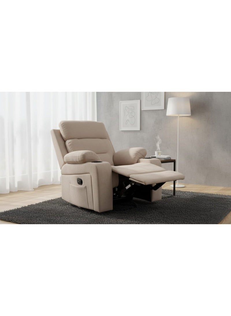 NZONE STORE Beige Rocking and Swivel Recliner Chair - Comfortable and Luxurious Design - Image 2