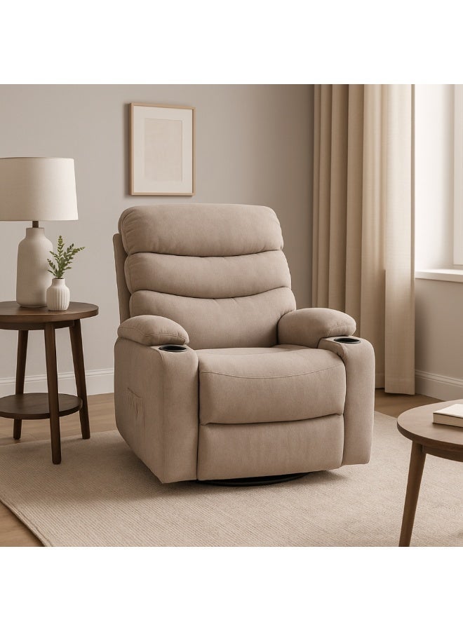 NZONE STORE Beige Rocking and Swivel Recliner Chair - Comfortable and Luxurious Design - Image 3