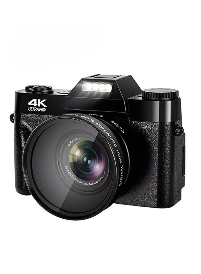 شو وو كاميرا رقمية 4K بدقة 75 ميجابكسل وتقريب رقمي 16X وشاشة 3 بوصات قابلة للطي وكاميرا ويب WiFi وكاميرا فيديو احترافية صغيرة الحجم للتصوير الفوتوغرافي القديم  - Image 1