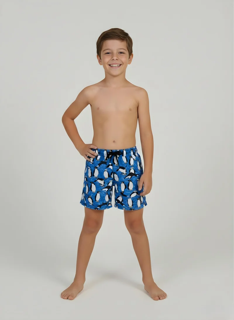 جاست نيتشر جفاف سريع فاخر - شورت البطاريق الاجتماعية للأولاد