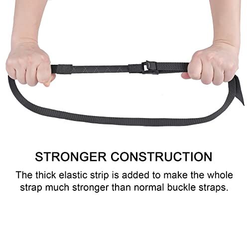 Ayaport Lashing Straps with Buckles (Add Stretch Part - Designed for Tighter) Adjustable Cam Buckle Tie Down Cinch Strap for Packing Black 4 Pack - Image 3