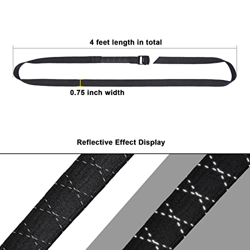 Ayaport Lashing Straps with Buckles (Add Stretch Part - Designed for Tighter) Adjustable Cam Buckle Tie Down Cinch Strap for Packing Black 4 Pack - Image 4