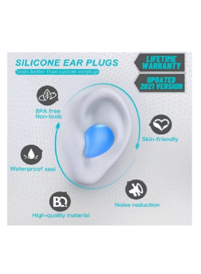 Generic Ear Plugs for Sleep and Swimming 8 Pairs Of Reusable Silicone Molded Noise Canceling Ear Plugs  - Image 2