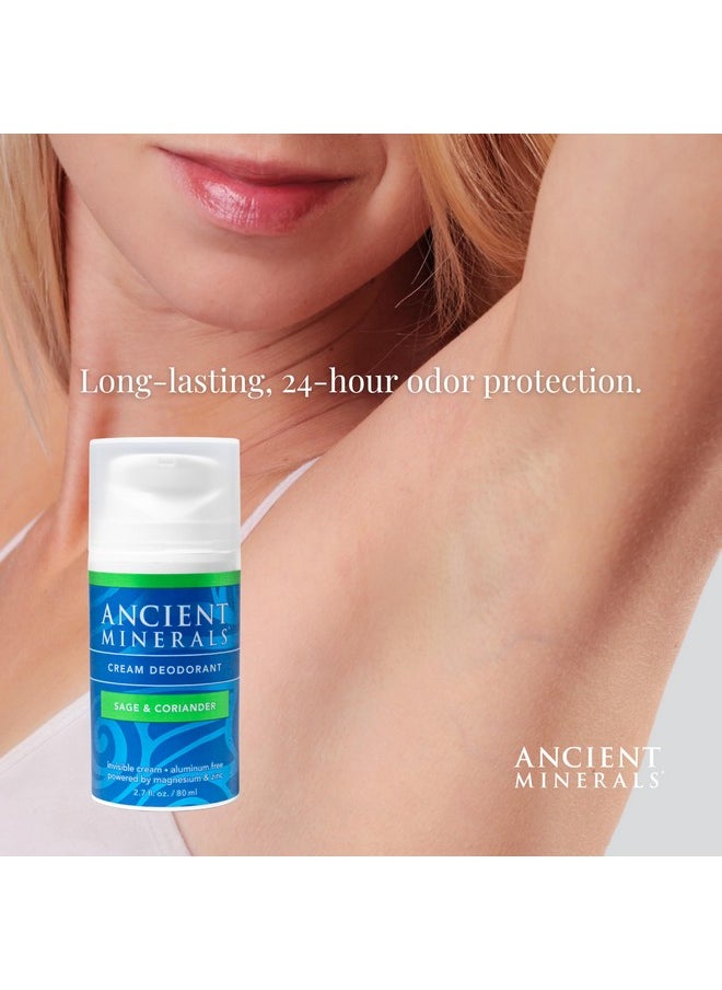 Ancient Minerals Ancient Minerals Cream Deodorant SAGE AND CORIANDER - Natural, non-toxic, aluminum-free (2.7 fl oz)  - Image 2