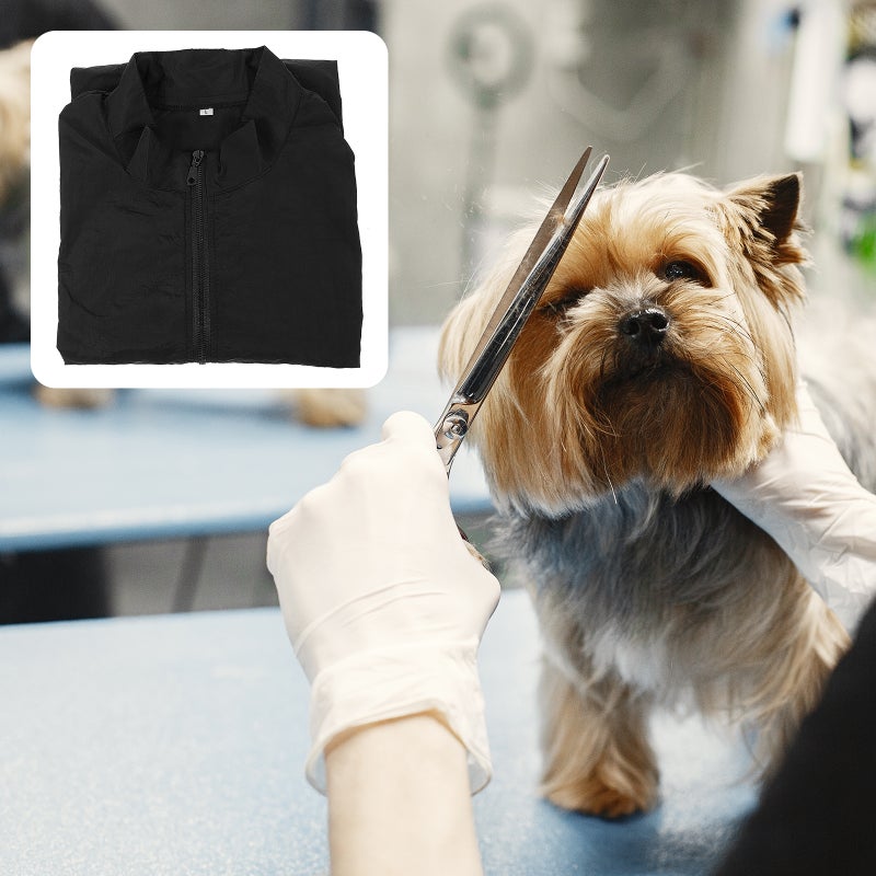 Waterproof Pet Cosmetologist Clothes Pet Salon Grooming Apron Beautician Bath Uniform for Home Outdoor (Black, Size L) - Image 5