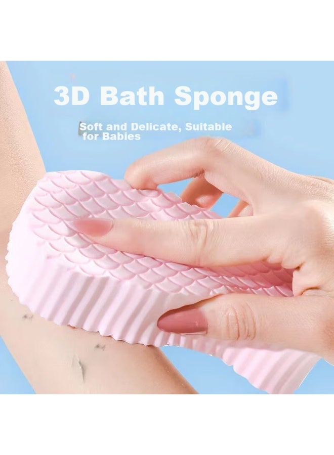 Mengting Children's Bath Scrubber, Household Sponge, Baby Back Scrubber, Mud Scrubber, Bath Towel, Baby Bath Mud Scrubber, 2 Pieces - Image 1