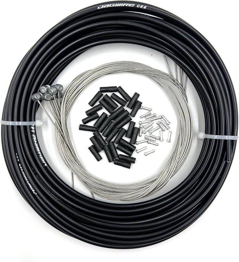 Farbetter Lined Bicycle Brake Cable Housing, 5mm x 50ft, Including 30 PCS Cable End Caps Kit, The Most Trusted DIY Set for SRAM/Shimano Mountain Bike Road Bike (50ft+10 Mountain Inner Wires) - Image 1