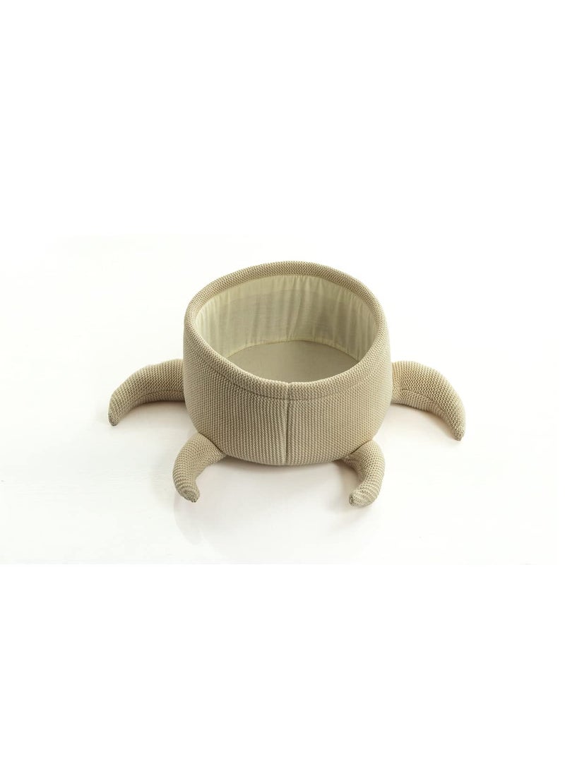 Pluchi Pluchi Turtle - Natural Color Cotton Knitted Basket for Home Decor, 45 Cm x 45 Cm x 10 Cm  - Image 2