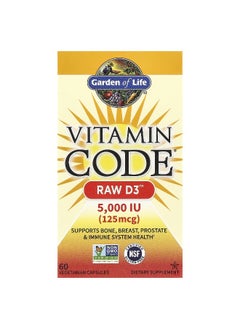 Garden of Life Garden of Life, Vitamin Code®, RAW D3™, 125 mcg (5,000 IU), 60 Vegetarian Capsules  - Image 1