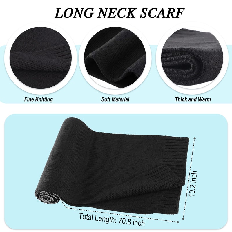 Connectyle Men's Warm Winter Hat Scarf and Touchscreen Gloves Set for Cold Weather Fleece Lined Knit Beanie Neck Scarf Black - Image 3