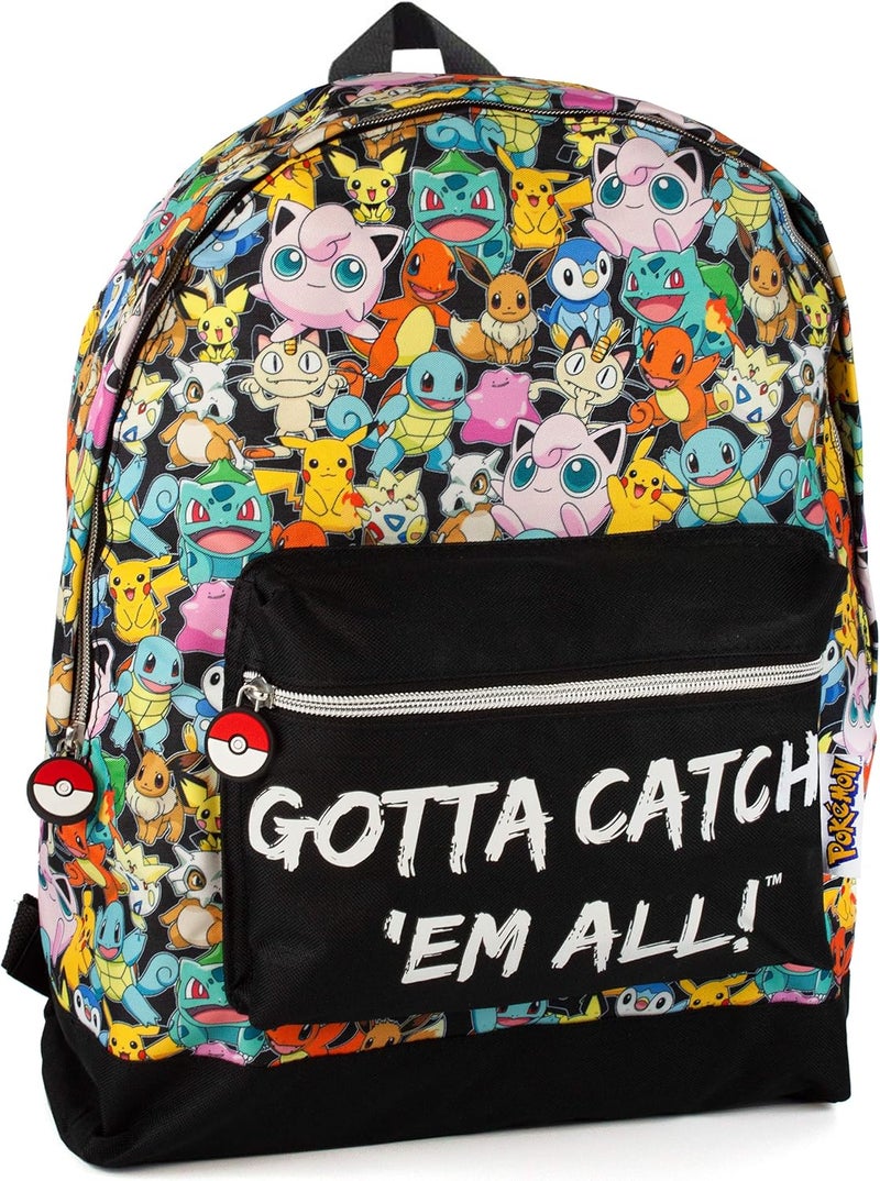 Pokemon Vanilla Underground Gamer School Backpack Adjustable Straps Unisex Design Dynamic Pokémon-Themed Multiple Pockets, Multicoloured, One Size, Daypack Backpacks - Image 2