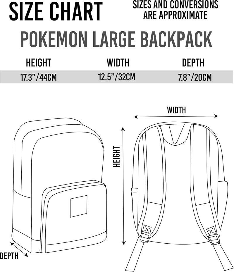 Pokemon Vanilla Underground Gamer School Backpack Adjustable Straps Unisex Design Dynamic Pokémon-Themed Multiple Pockets, Multicoloured, One Size, Daypack Backpacks - Image 5