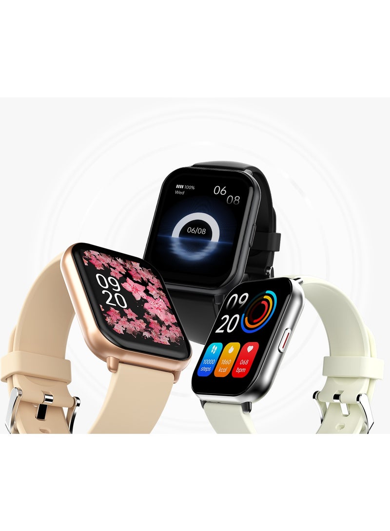 HiFuture Zone 2 SmartWatch With Effortless Wireless Calling & 1.96 Inch IPS Display - Long Battery Life, IP68 Waterproof - Silver White Colour - Image 3