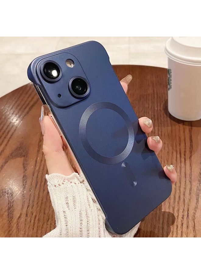 Case Cover For iPhone 14 Plus Frameless MagSafe PC Phone Case Blue