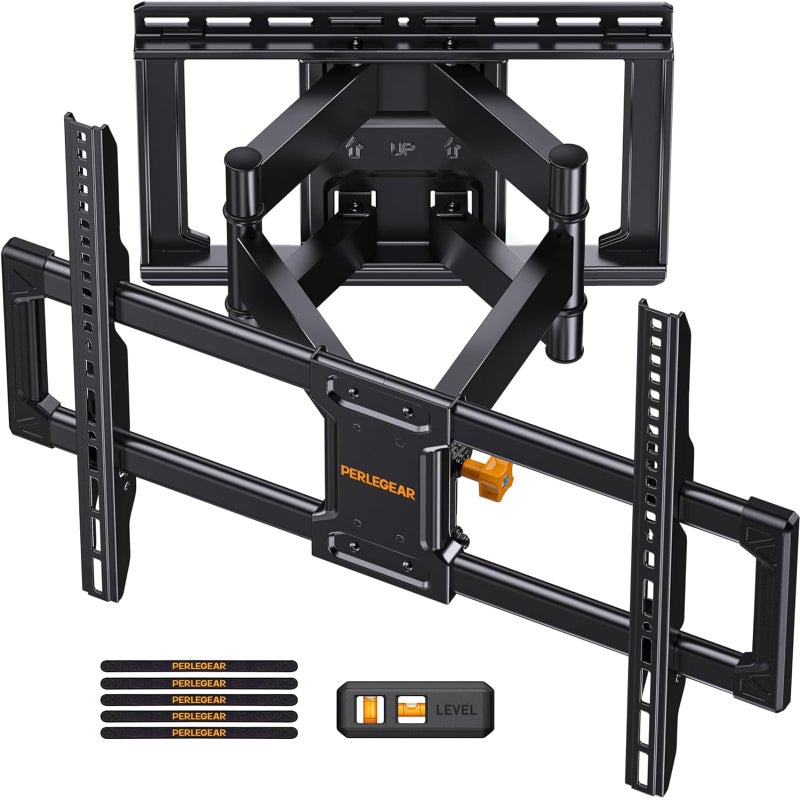 Perlegear UL Listed Full Motion TV Wall Mount for 42-85 inch TVs up to 132 lbs, TV Mount with Dual Articulating Arms, Tool-Free Tilt, Swivel, Extension, Leveling, Max VESA 600x400mm, 16" Studs, PGLF8 - Image 1