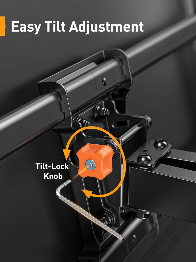 Perlegear UL Listed Full Motion TV Wall Mount for 42-85 inch TVs up to 132 lbs, TV Mount with Dual Articulating Arms, Tool-Free Tilt, Swivel, Extension, Leveling, Max VESA 600x400mm, 16" Studs, PGLF8 - Image 5