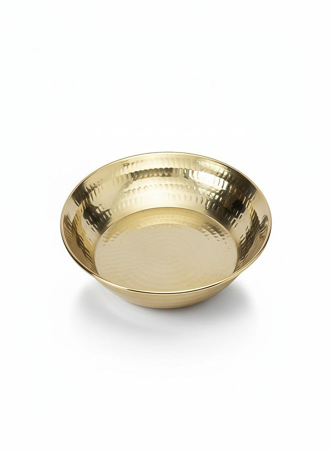 P-TAL Brass Paraat for Dough Atta Kneading Handmade | 100% Pure Brass Parat Platter Kneading Thaal Ptal Utensils for Your Kitchen (Medium) - Image 1