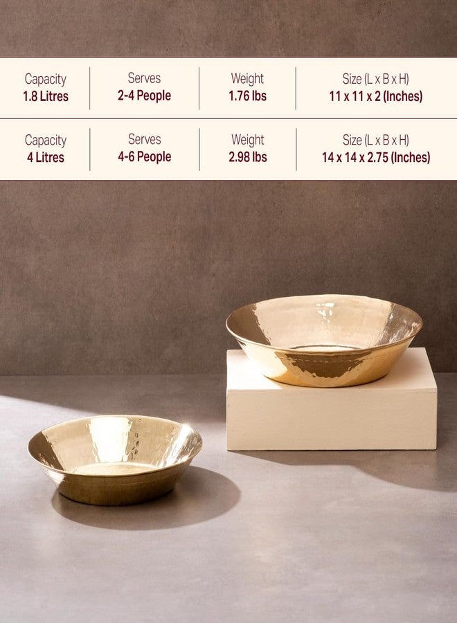 P-TAL Brass Paraat for Dough Atta Kneading Handmade | 100% Pure Brass Parat Platter Kneading Thaal Ptal Utensils for Your Kitchen (Medium) - Image 3