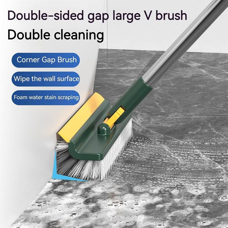 DMNDHT Mop for Floor Cleaning, Floor Scrub Brush, 4 in 1 Multifunction Scrape Cleaning Brush, for Cleaning Shower Bathroom, Patio, Garage, Kitchen, Wall and Deck (Green) - Image 2