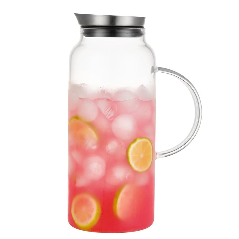 68 Ounces Glass Pitcher with Lid HotCold Water Carafe Juice Jar and Iced Tea Pitcher